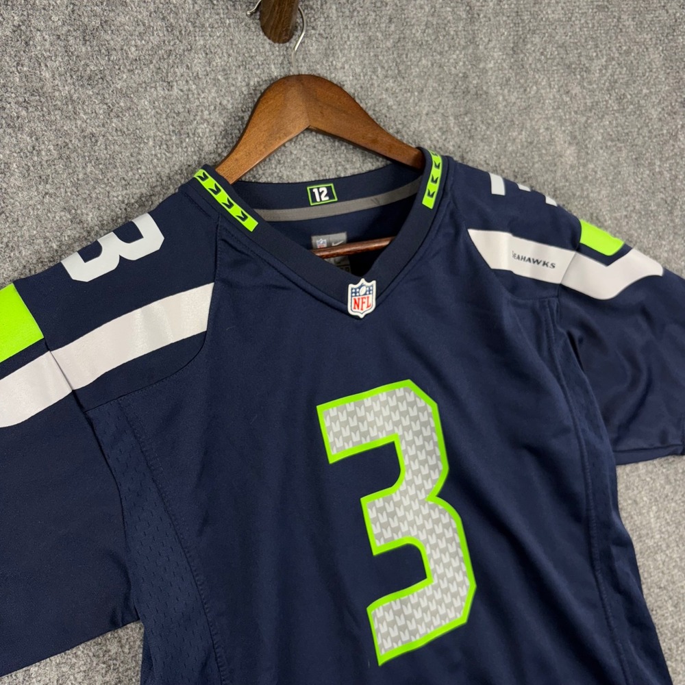 Nike NFL Seattle Seahawks Russell Wilson #3 Jersey XL On Field Navy Blue